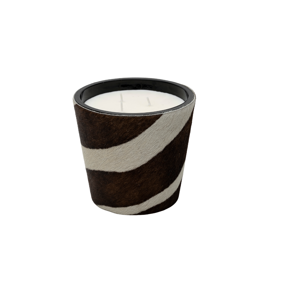 VICTORIA Kaars hairy - M glamour - zebra mokka