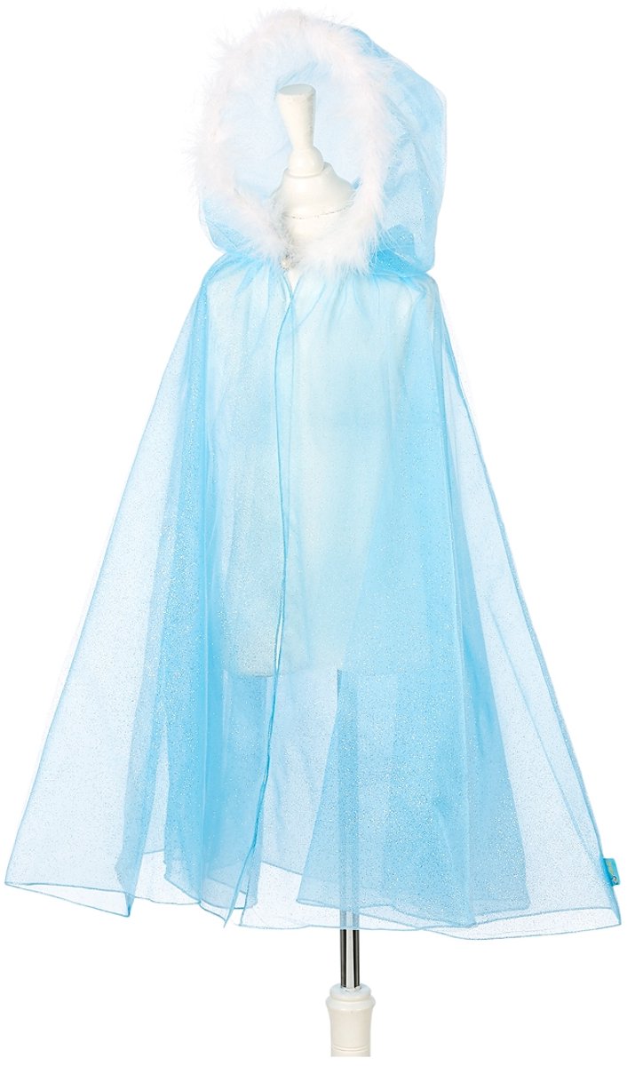 SOUZA Ice queen verkleed cape - blauw - 110/122 (5/7jaar)