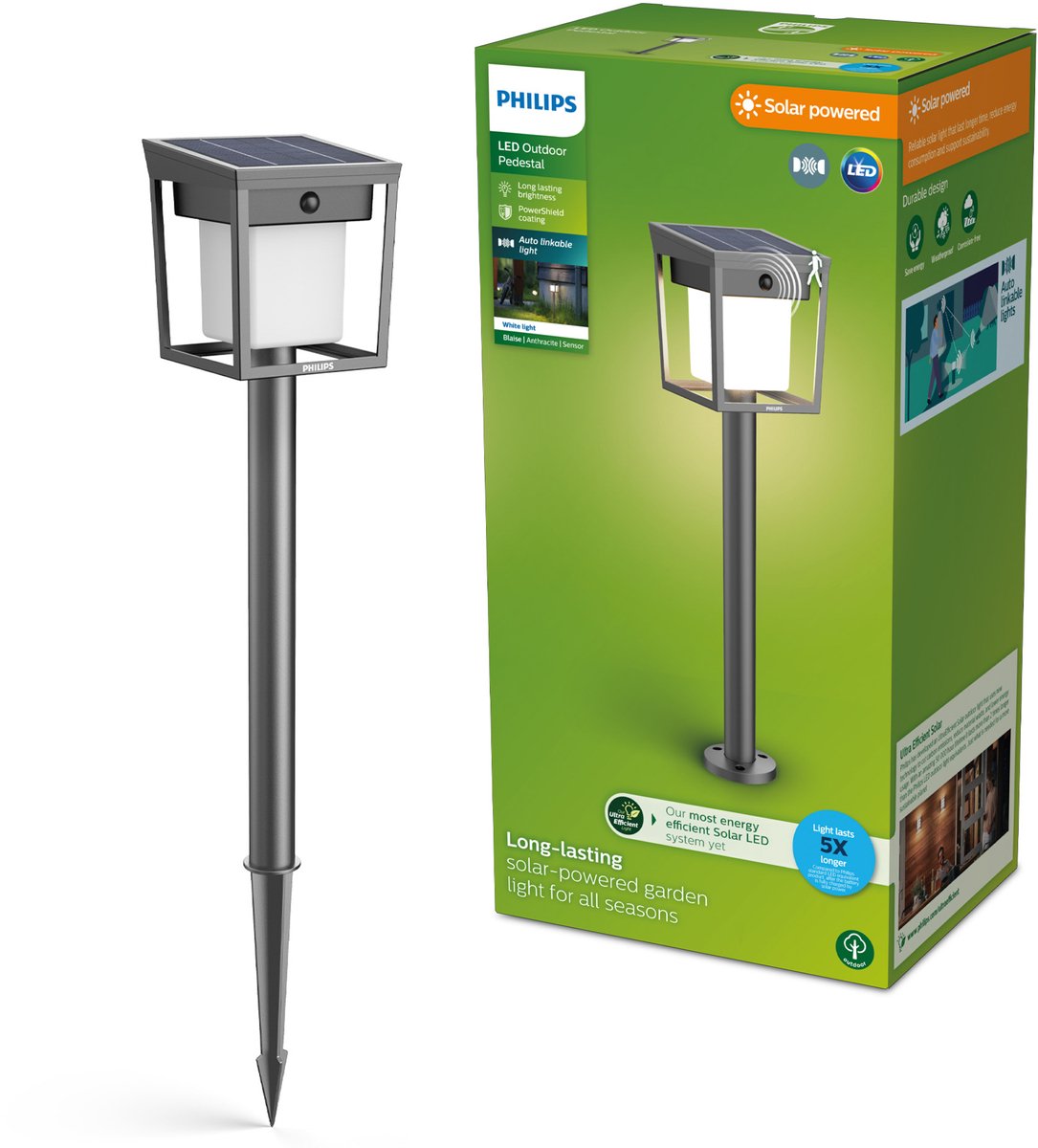 PHILIPS Blaise Sokkellamp Ultra-efficiënt solar - antraciet - 1.5W - 3000K