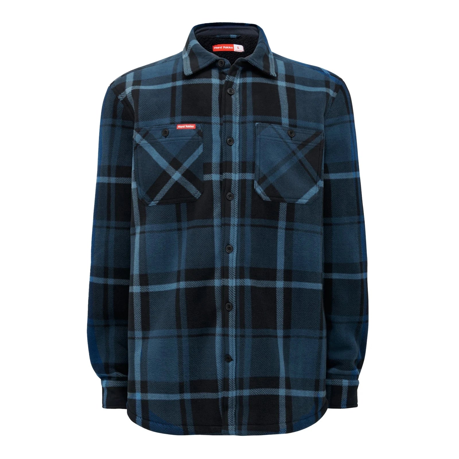 HARD YAKKA Sherpa hemd fleece - XXL - Blauw