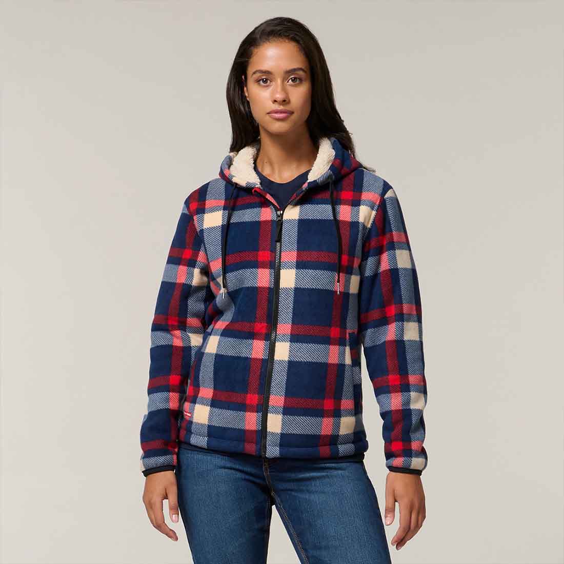 HARD YAKKA Hoodie m/rits fleece - L - Multicoloured