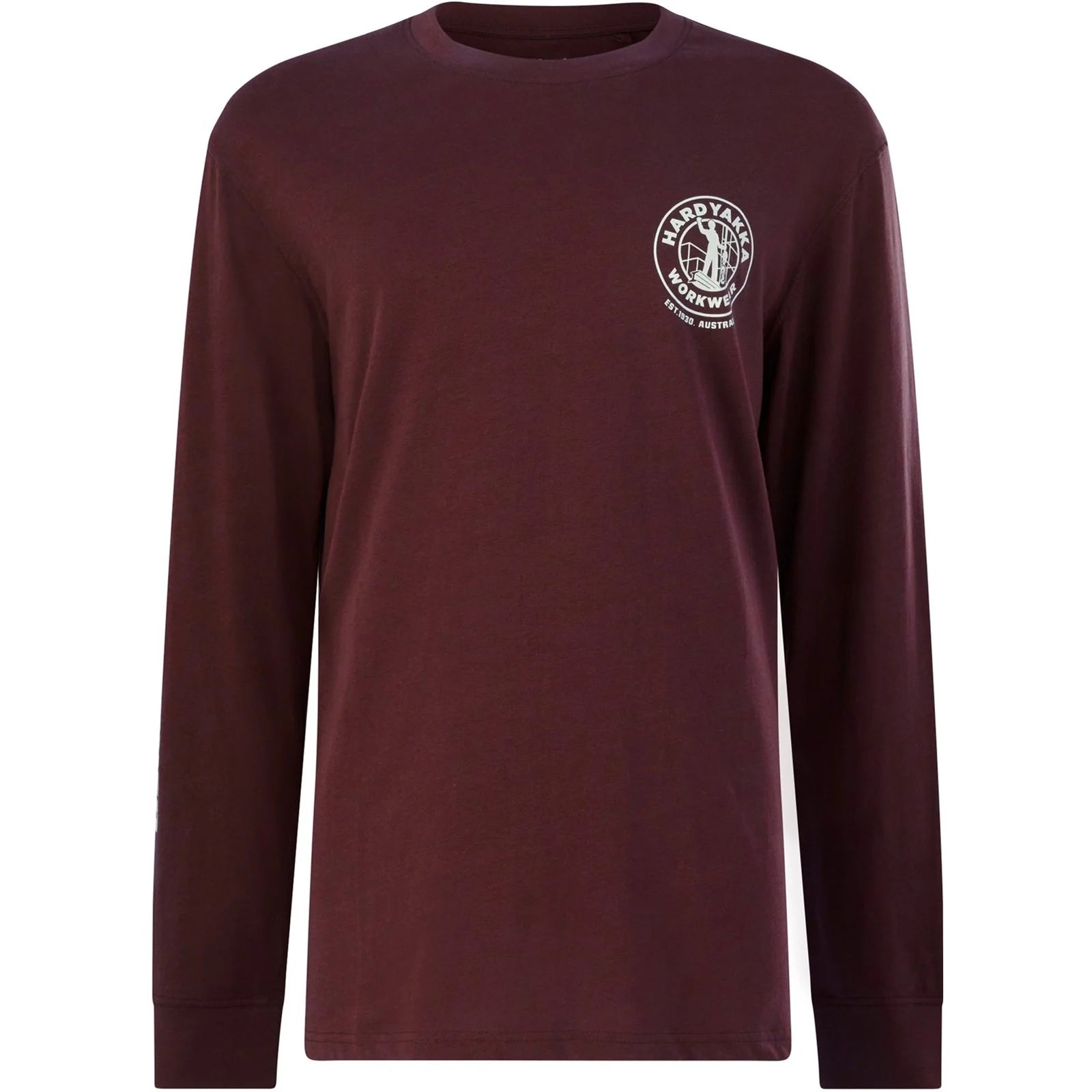 HARD YAKKA Heritage icon Tshirt m/lange mouwen - XXL - Burgundy