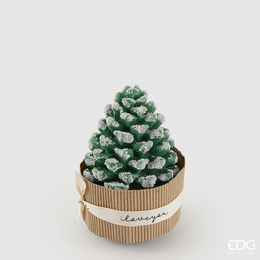 EDG Kaars denappel - 12,5x8cm - groen