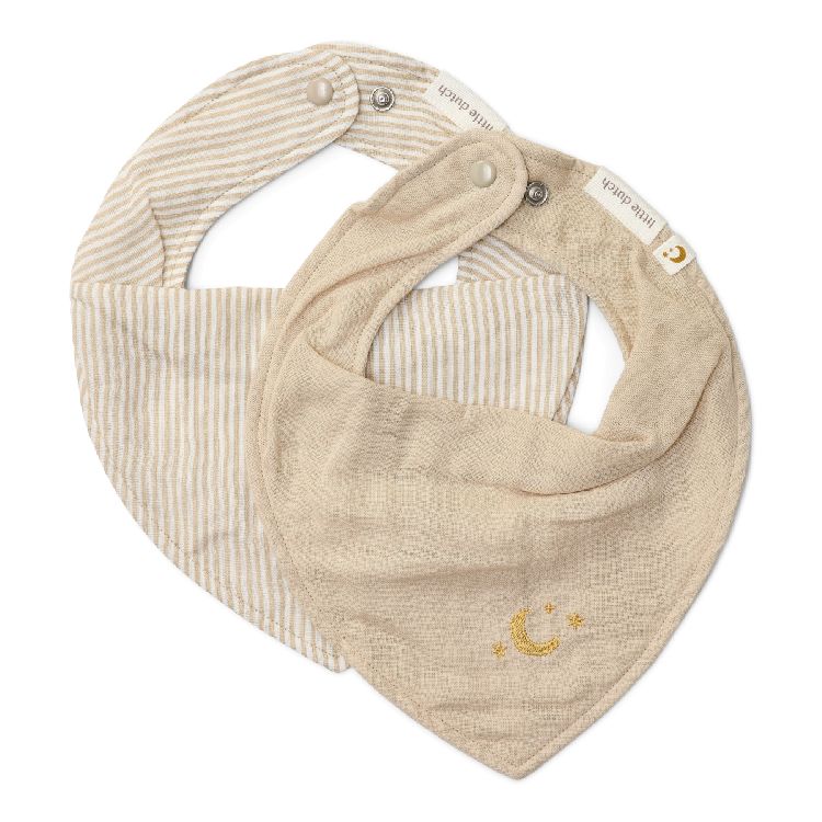 LITTLE DUTCH Bandana slabben 2st - Pure soft beige