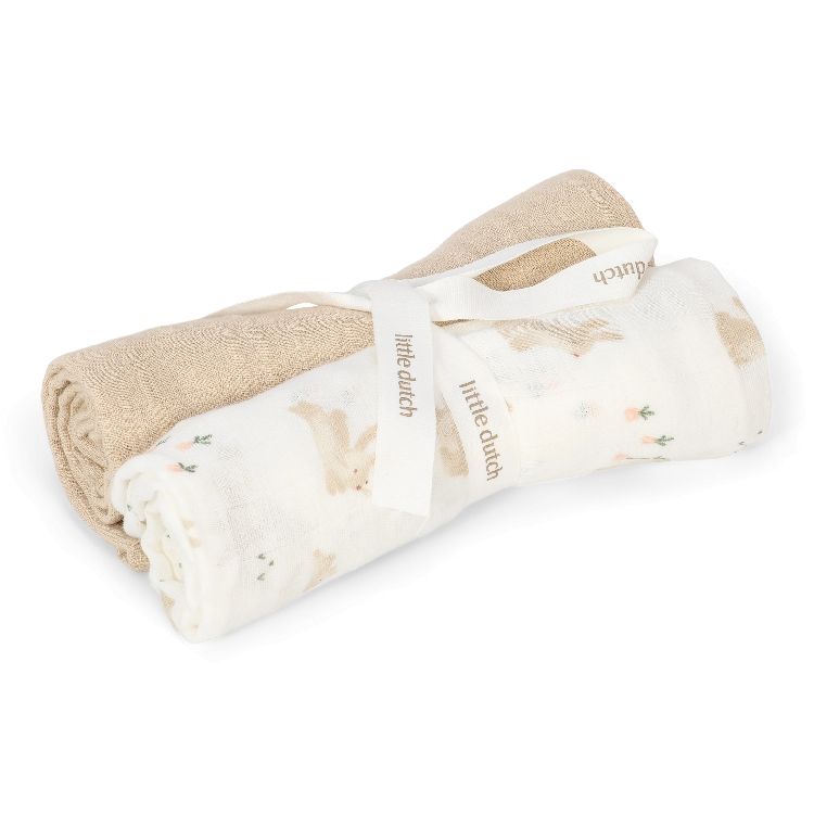 LITTLE DUTCH Swaddle - 70x70cm - Baby Bunny