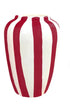 VAL Funky flower vaas medium - bordeaux stripes