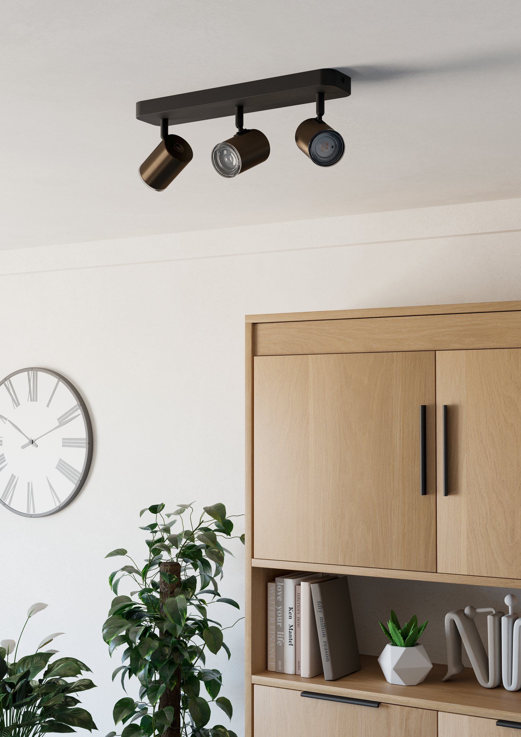 Eglo CONSUMA 1 balkspot - 3x GU10 - Brons / zwart