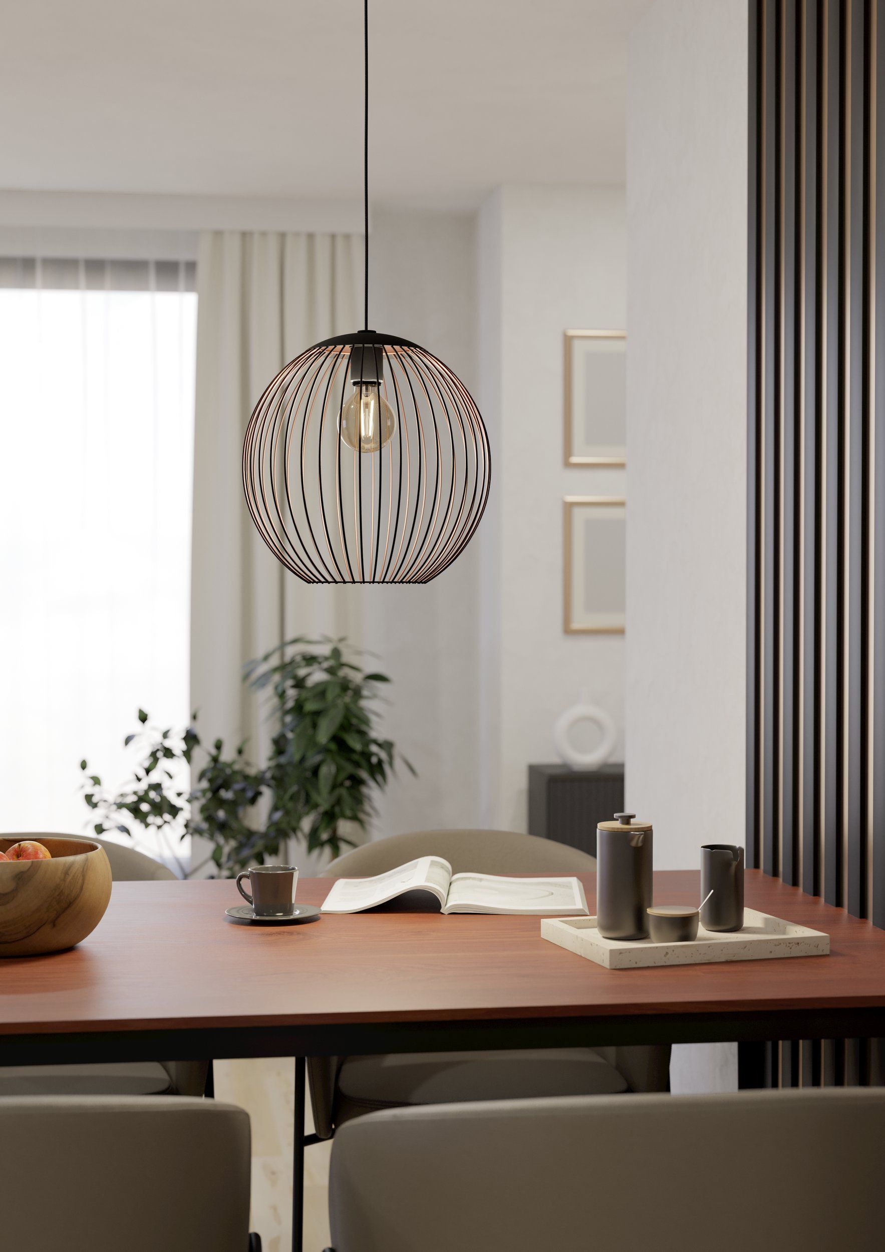 Eglo ALMANZORA hanglamp - E27 - Koper / zwart