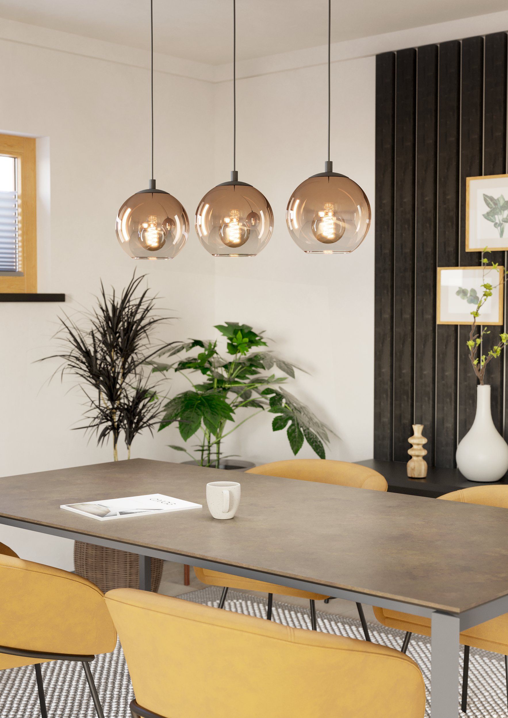 Eglo ARISCANI 1 hanglamp - 3x E27 - Zwart