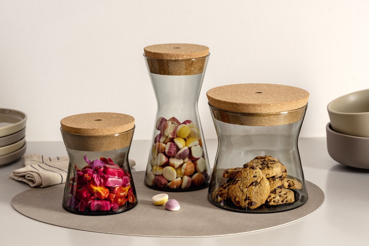 LEONARDO Forma X voorraadpot 22cm - grijs