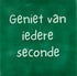YETT Tegeltje - Geniet van iedere seconde - hardgroen/l.groen