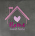 YETT Tegeltje - Home sweet home - antracaiet/warm roze