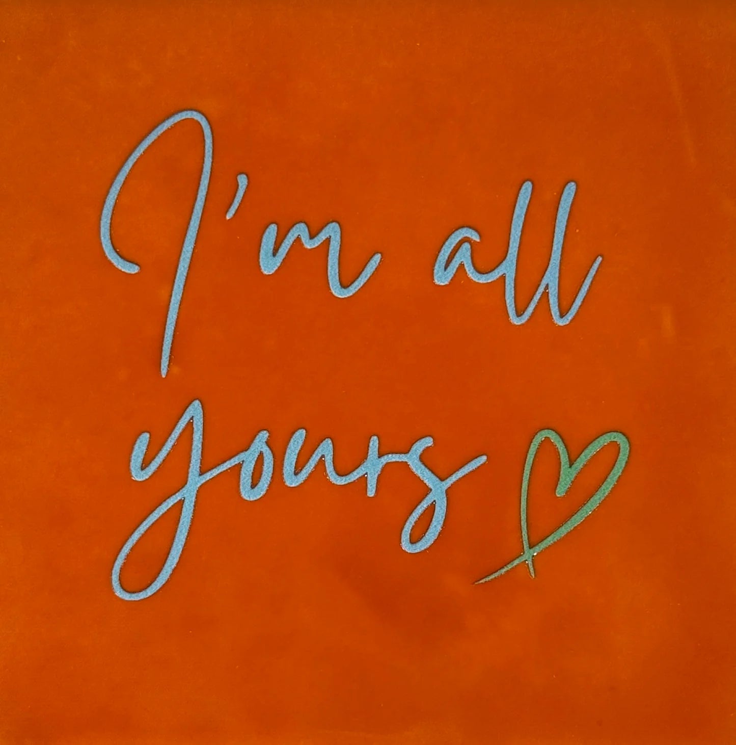 YETT Tegeltje - I'm all yours - oranje/warm blauw