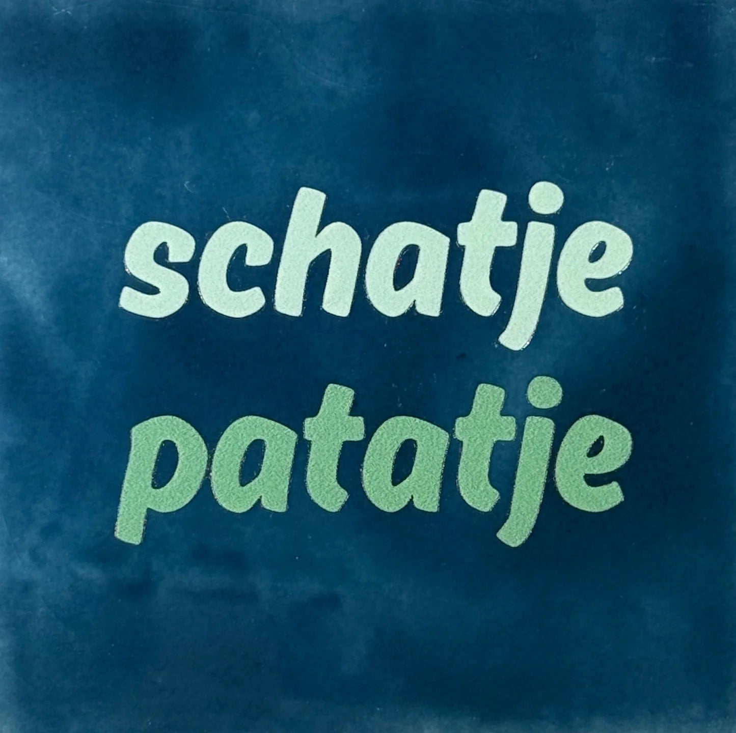YETT Tegeltje - Schatje patatje - d.blauw/l.groen