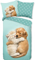 GOOD MORNING Dekbedovertrek 140x220cm - paxy - kat/hond
