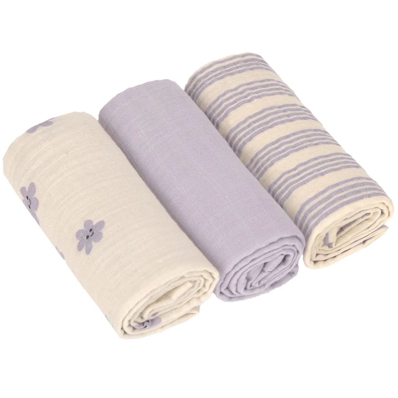 LASSIG Tiny Team hydrofiele doeken 3st.- 60x60cm - pastel lila