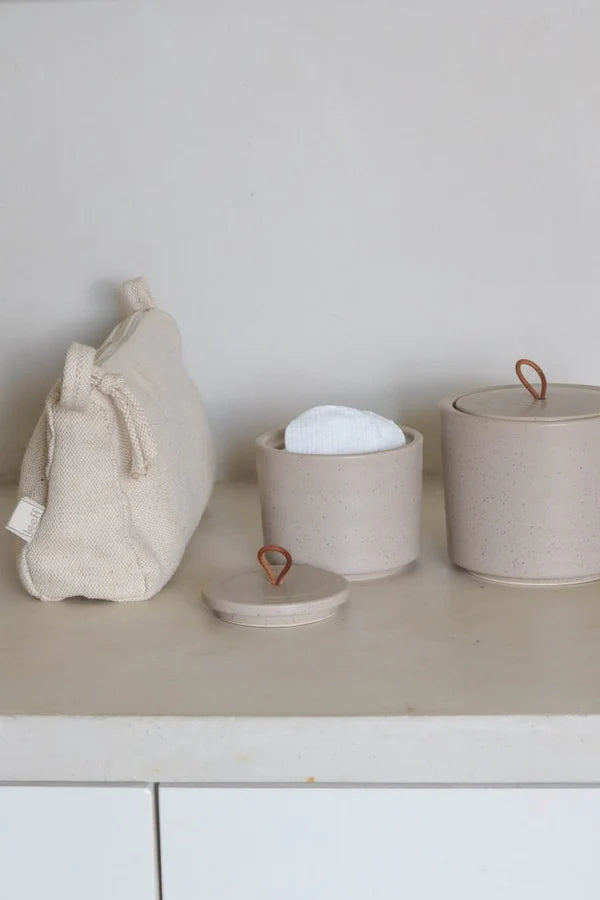 LEEFF Silke storage jar - S  10x10x8cm - taupe