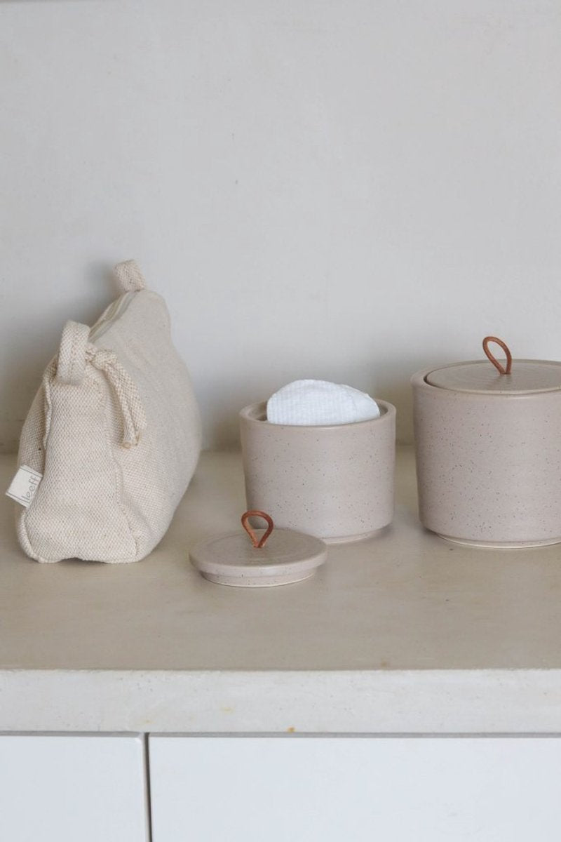 LEEFF Silke storage jar - L 12x12x10cm - taupe