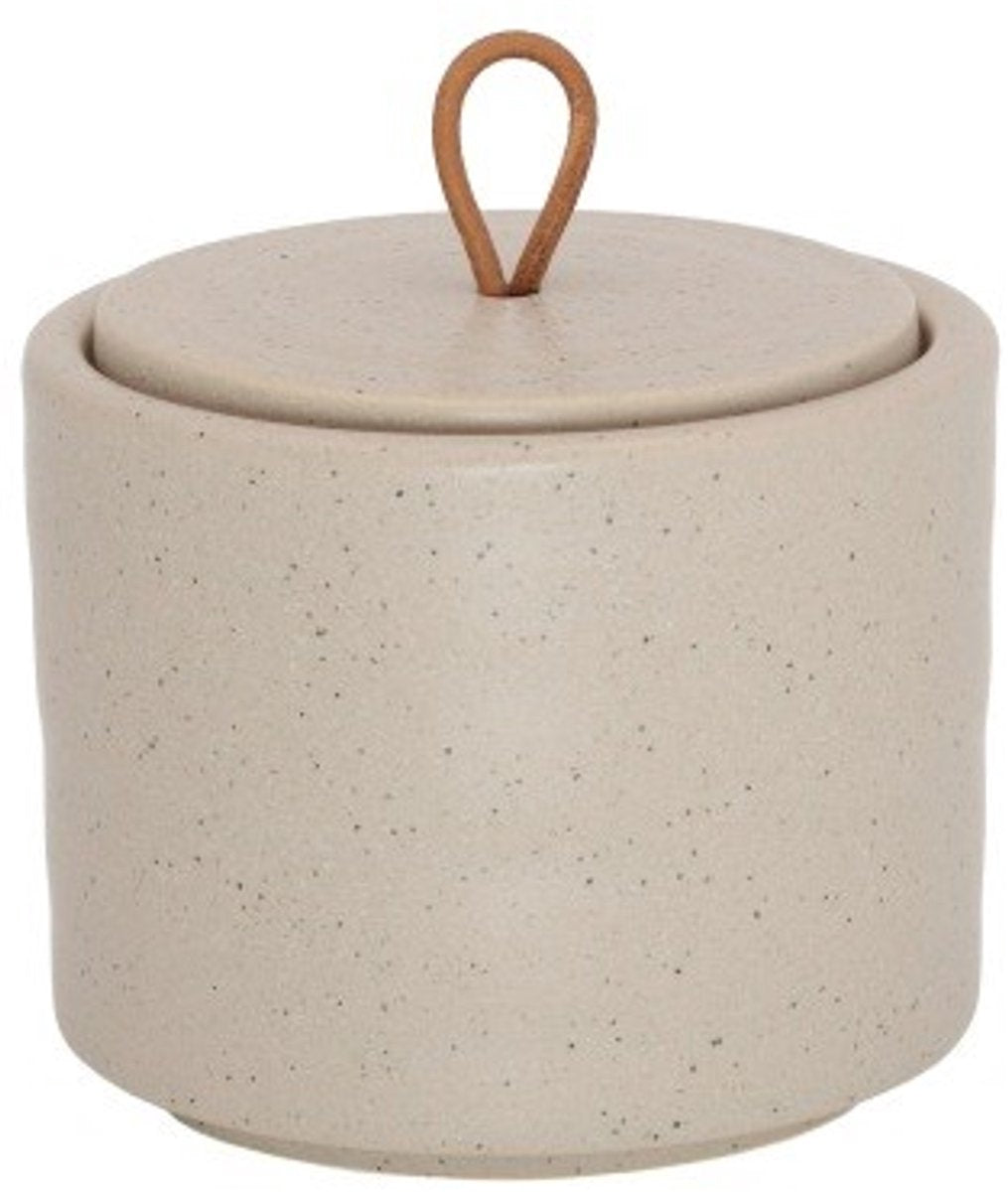 LEEFF Silke storage jar - L 12x12x10cm - taupe