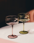 PAVEAU Swirl coupe glasses 2st.- moss