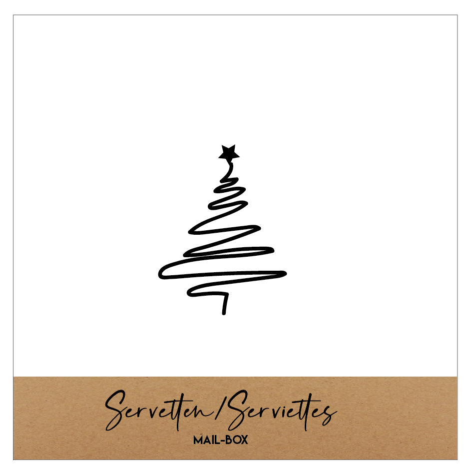 Servetten 12.5x12.5cm 15st.- Kerstboom