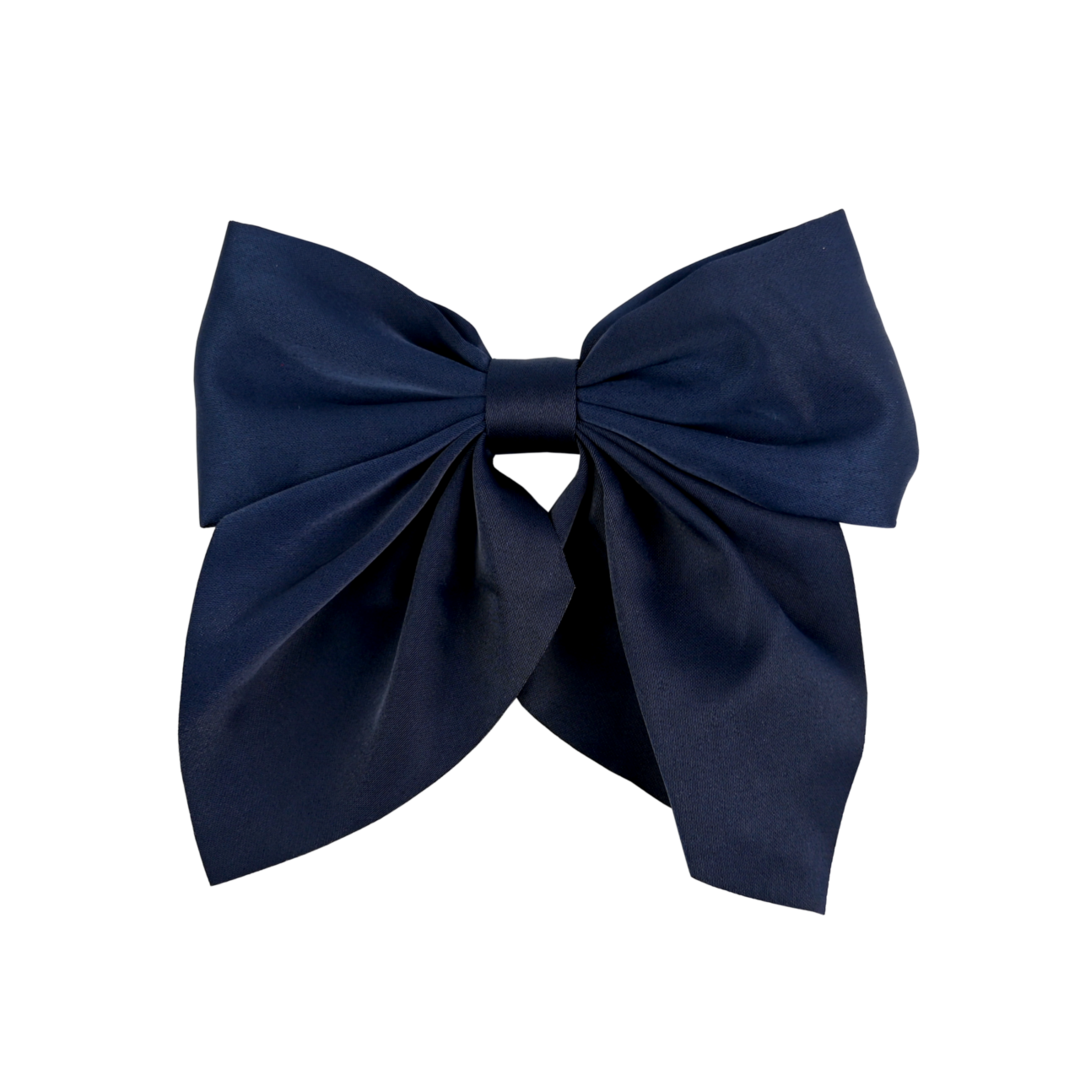 BUSY LIZZIE Haarspelden - Satijn strik - d. blauw