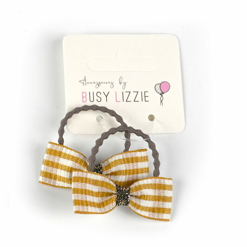 BUSY LIZZIE Haarelastiek mini - Strik - geel