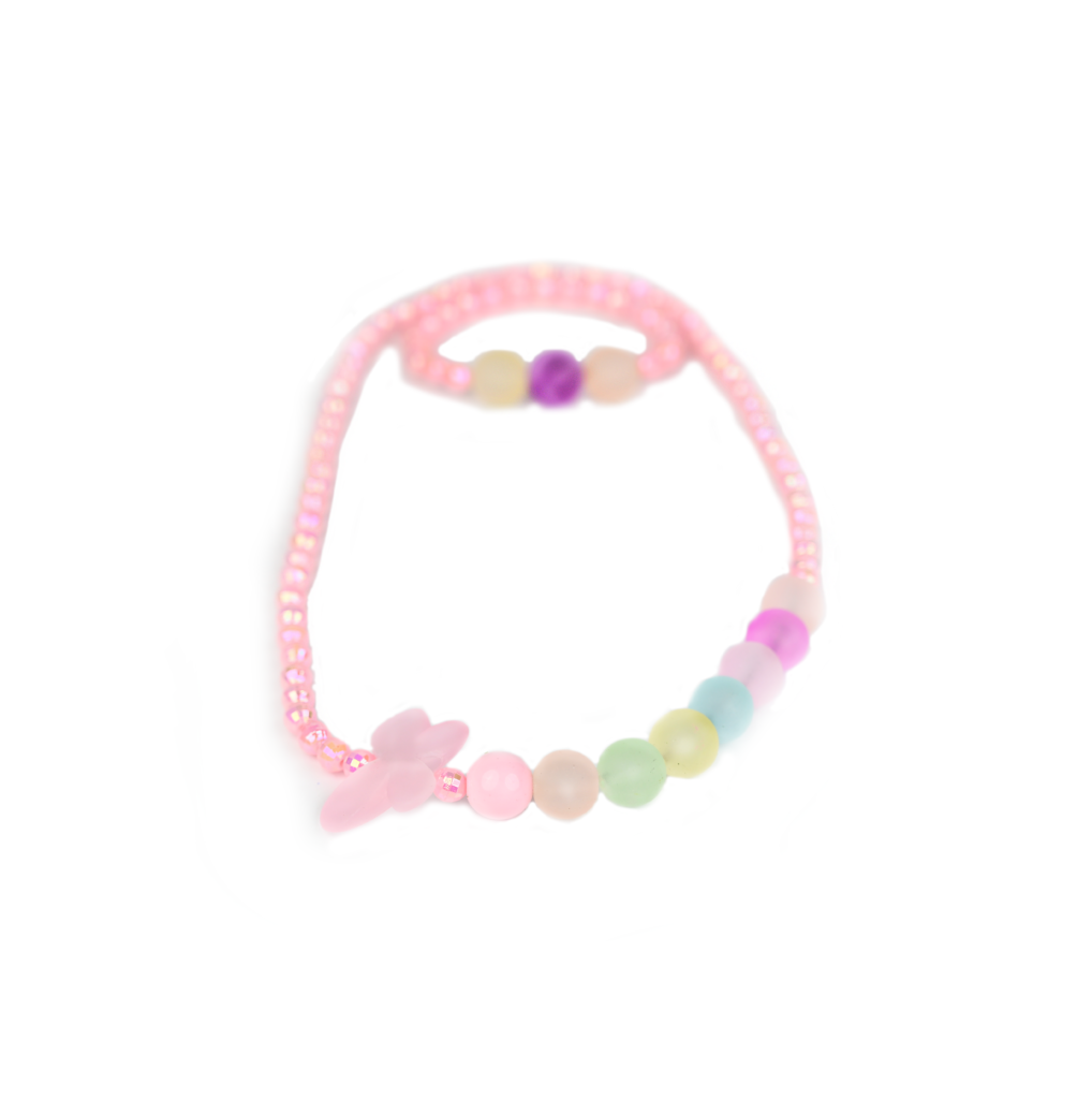 BUSY LIZZIE Sieraden set - armband/ketting - vlinders - roze