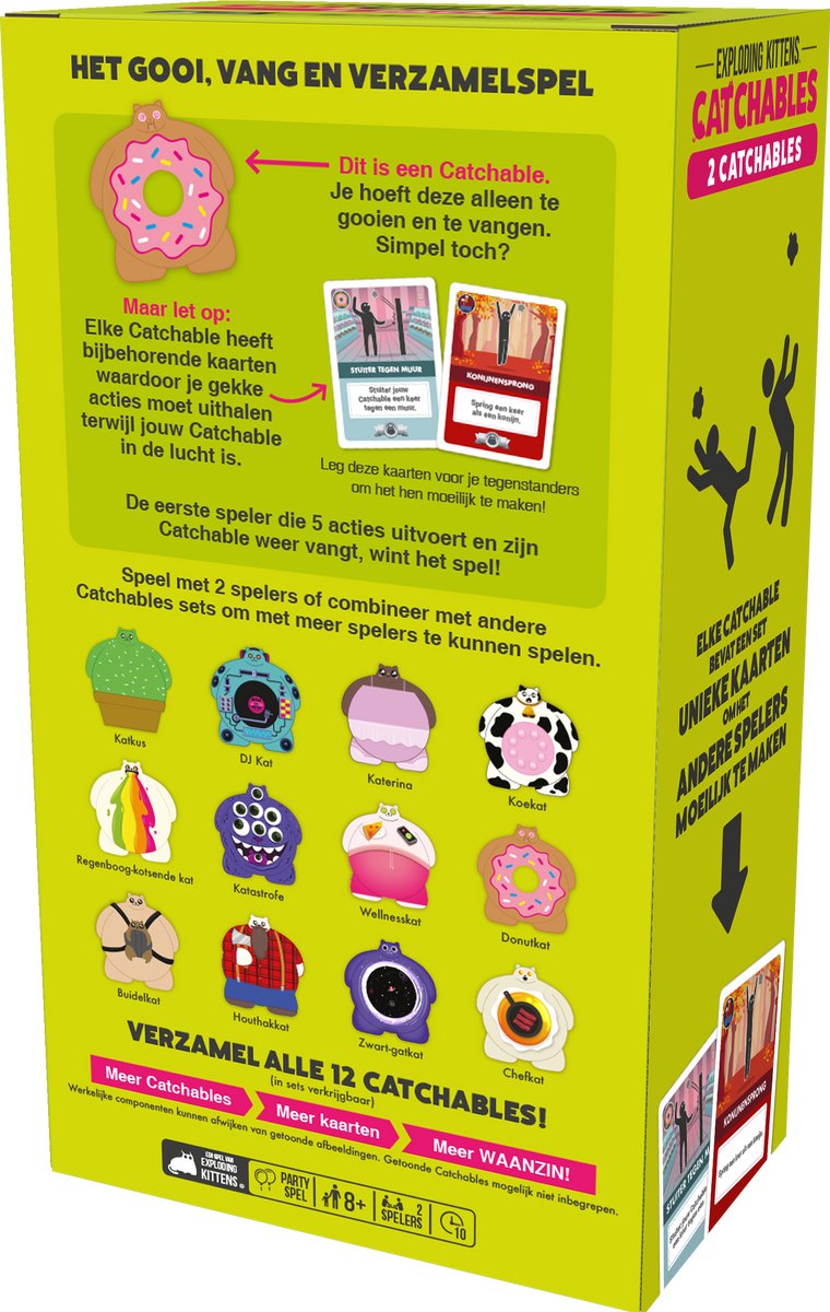 Catchables Exploding Kittens - Houthakkat & Donutkat uitbreiding booster 1