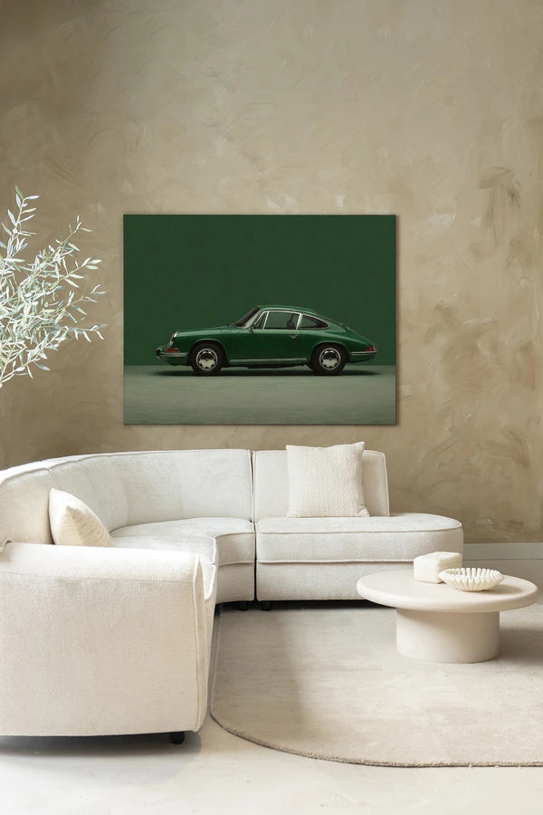 Green Porsche - 80x120cm - in kader glas
