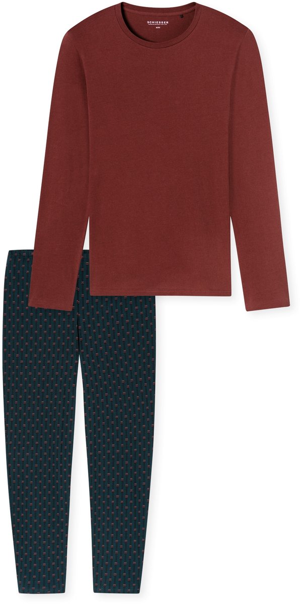 SCHIESSER Heren pyjama - wijnrood - XXL