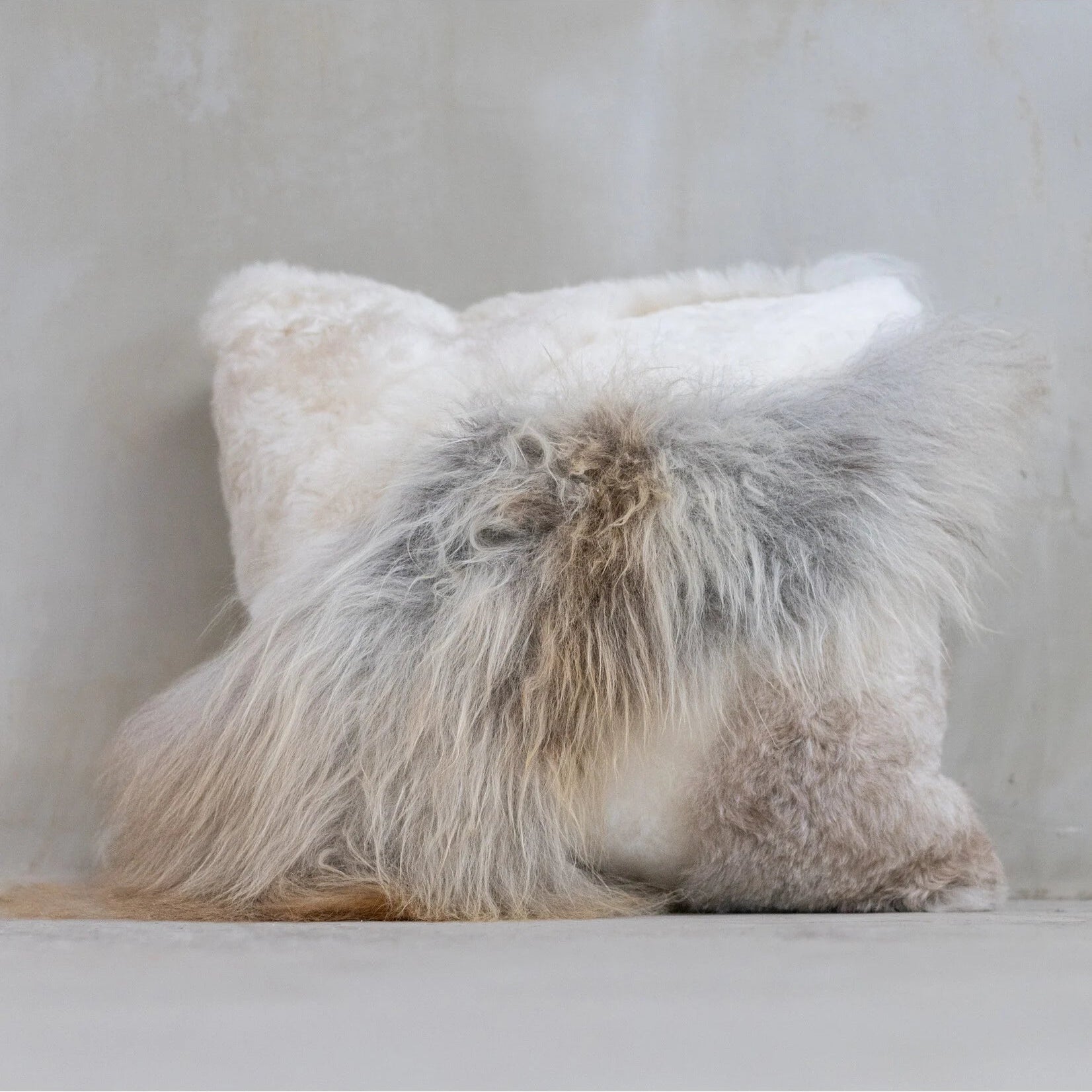 Schapenvacht kussen - melange  45x45cm