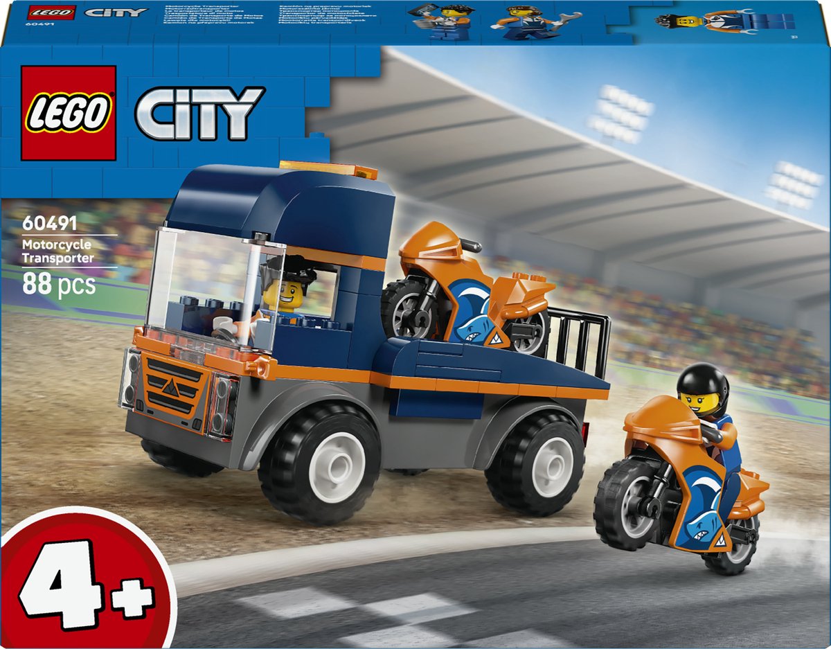 LEGO City 60491 - transportwagen voor motoren