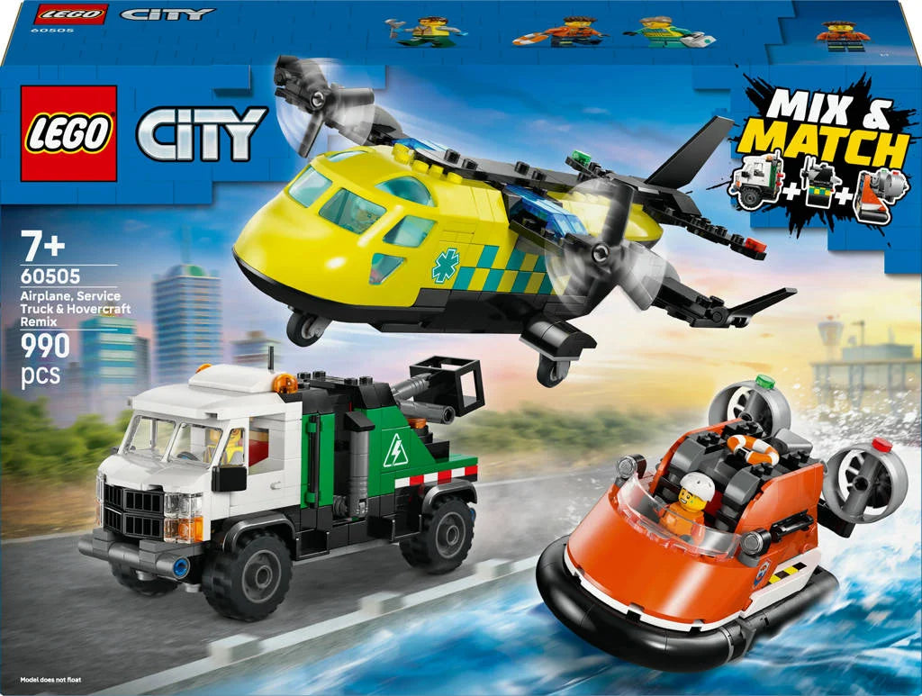 LEGO City 60505 - vliegtuig, servicewagen & hovercraft remix