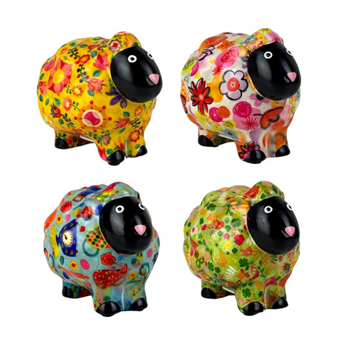 POMME-PIDOU Spaarpot - Schaap - PELUCHE - standaard Ass.