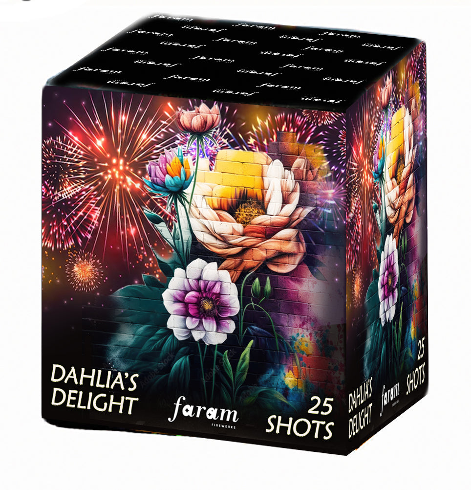 Vuurwerk Dahlia's Delight - 25 shots - 500g F2 27sec
