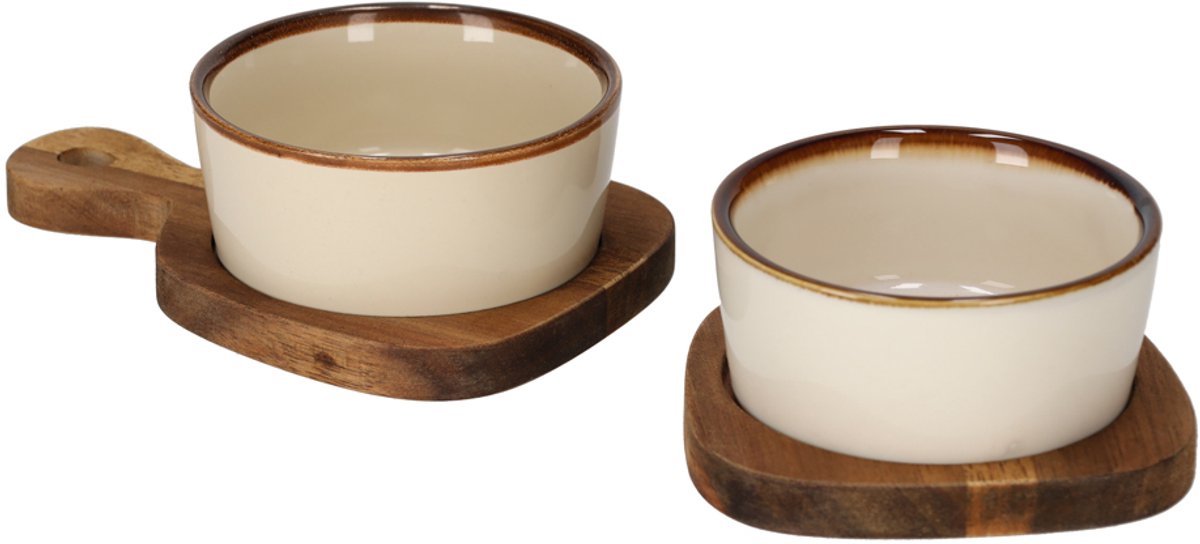 JENS LIVING Bits & bites bo duo aperoschaaltjes op plankje - beige