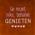 YETT Tegeltje - Ge moet niks, behalve genieten - terra/ combi