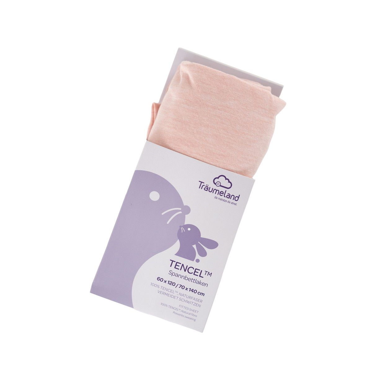 TRAUMELAND Hoeslaken tencel - 60x120cm + 70x140cm - rose smoke