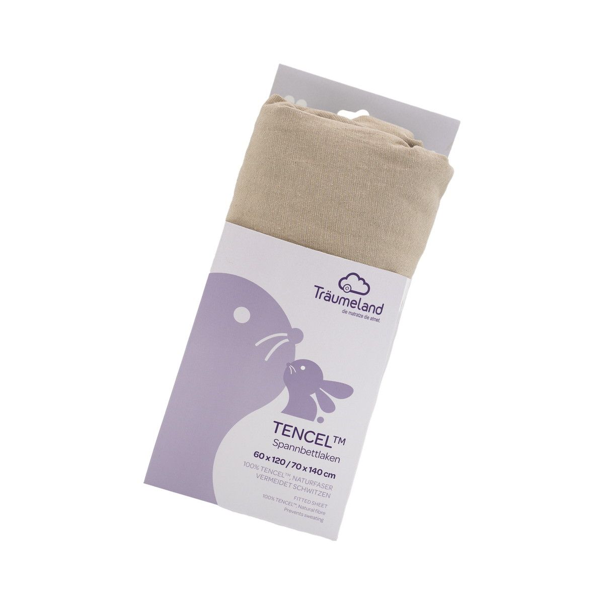 TRAUMELAND Hoeslaken tencel - 60x120cm + 70x140cm - taupe