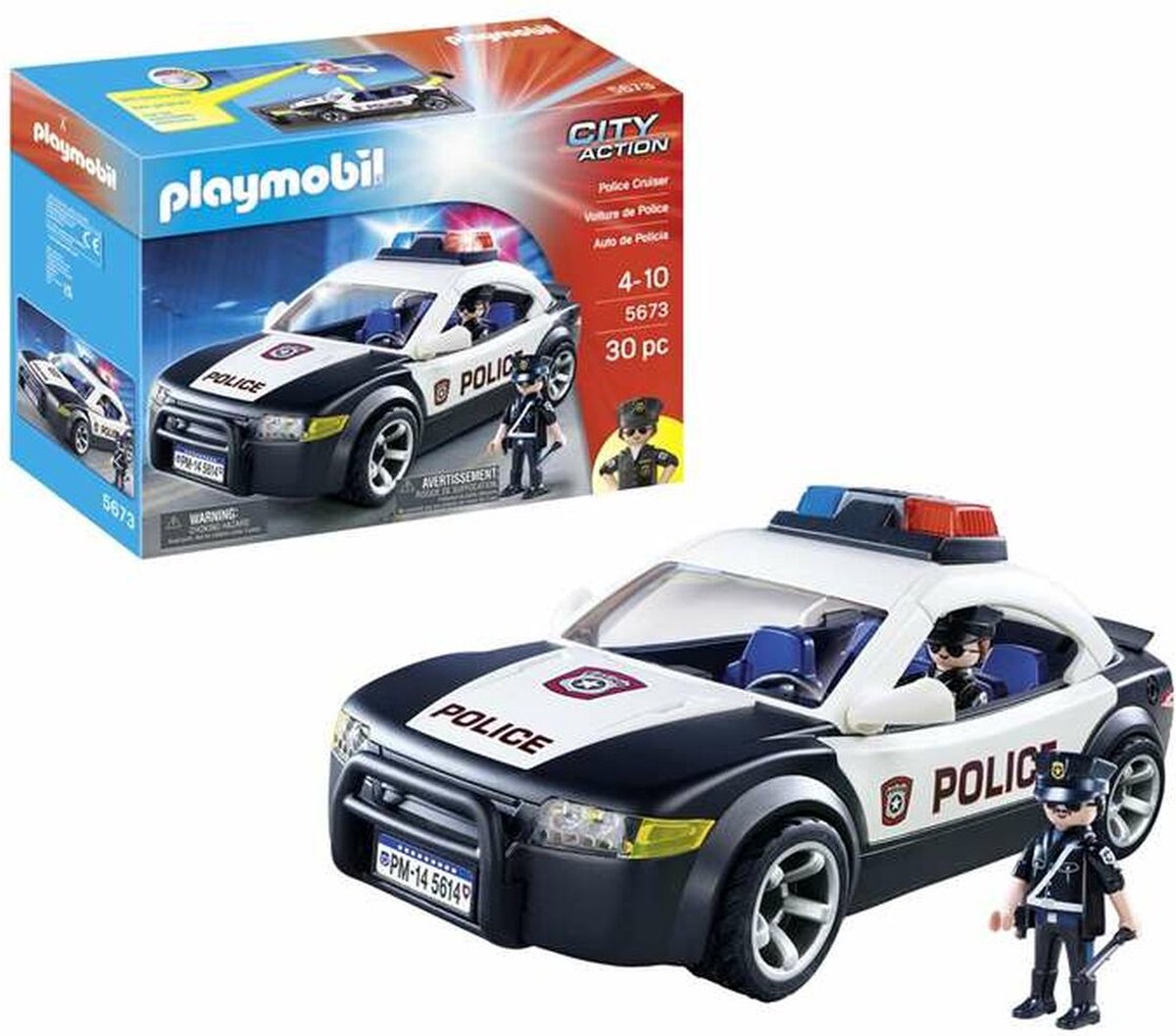 PLAYMOBIL 56737 Bemande politiewagen met zwaailicht