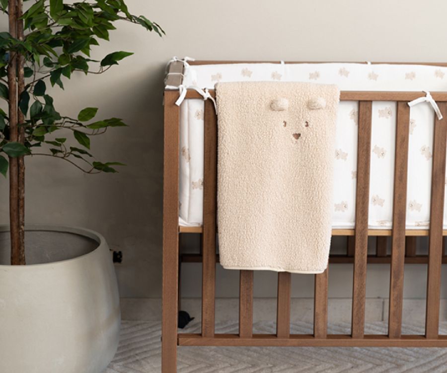 PERICLES Deken wieg bear cream - 75x100cm