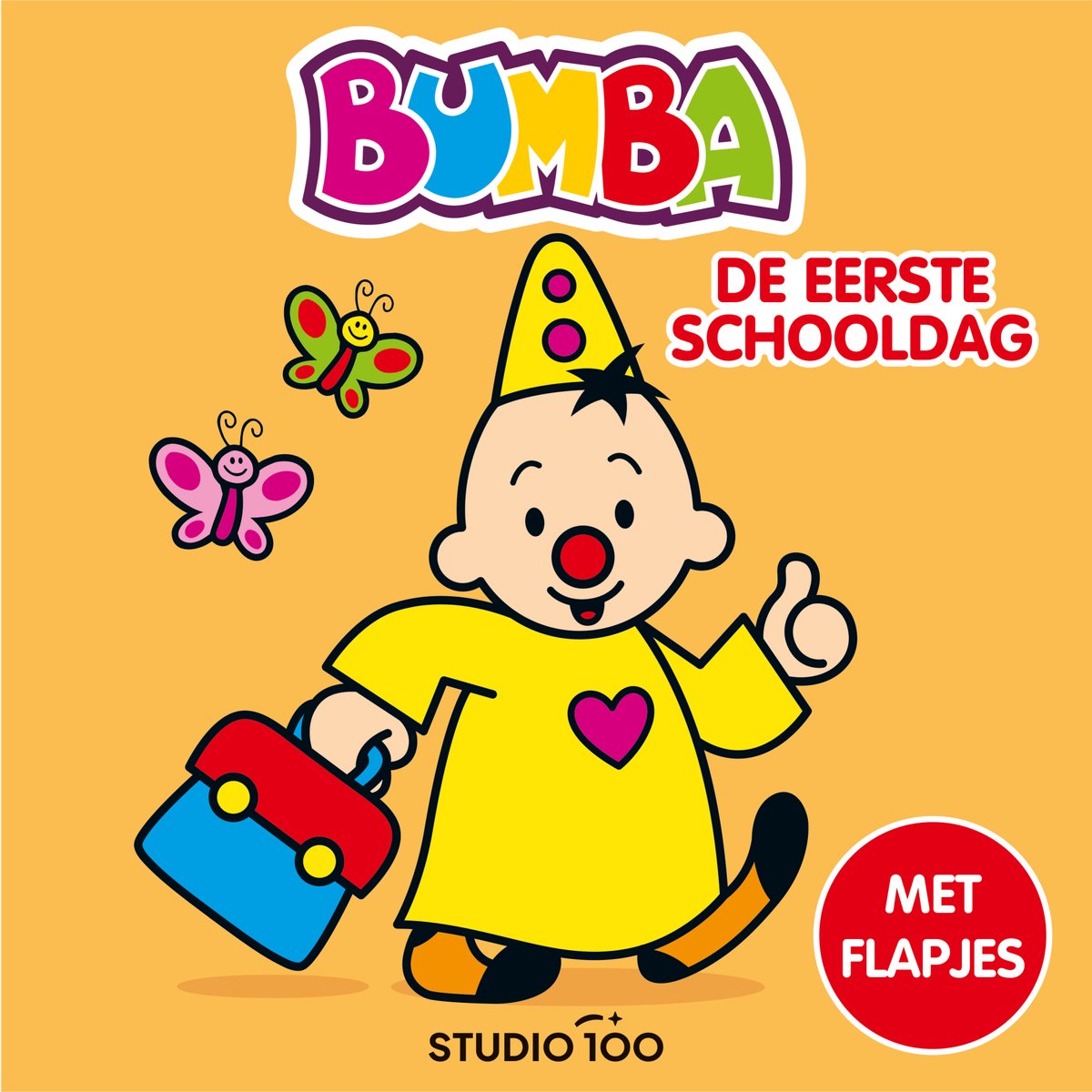 BUMBA Kartonboek met flapjes - De eerste schooldag