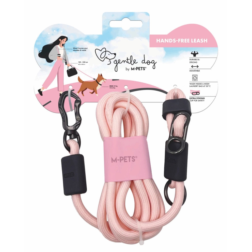 M-Pets GENTLE DOG Hands-Free leiband - Blush roze