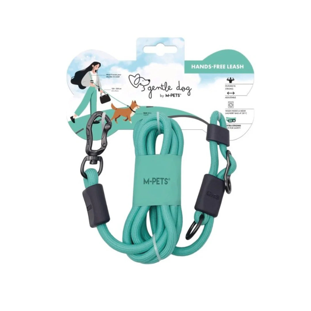 M-Pets GENTLE DOG Hands-Free leiband - Jade groen