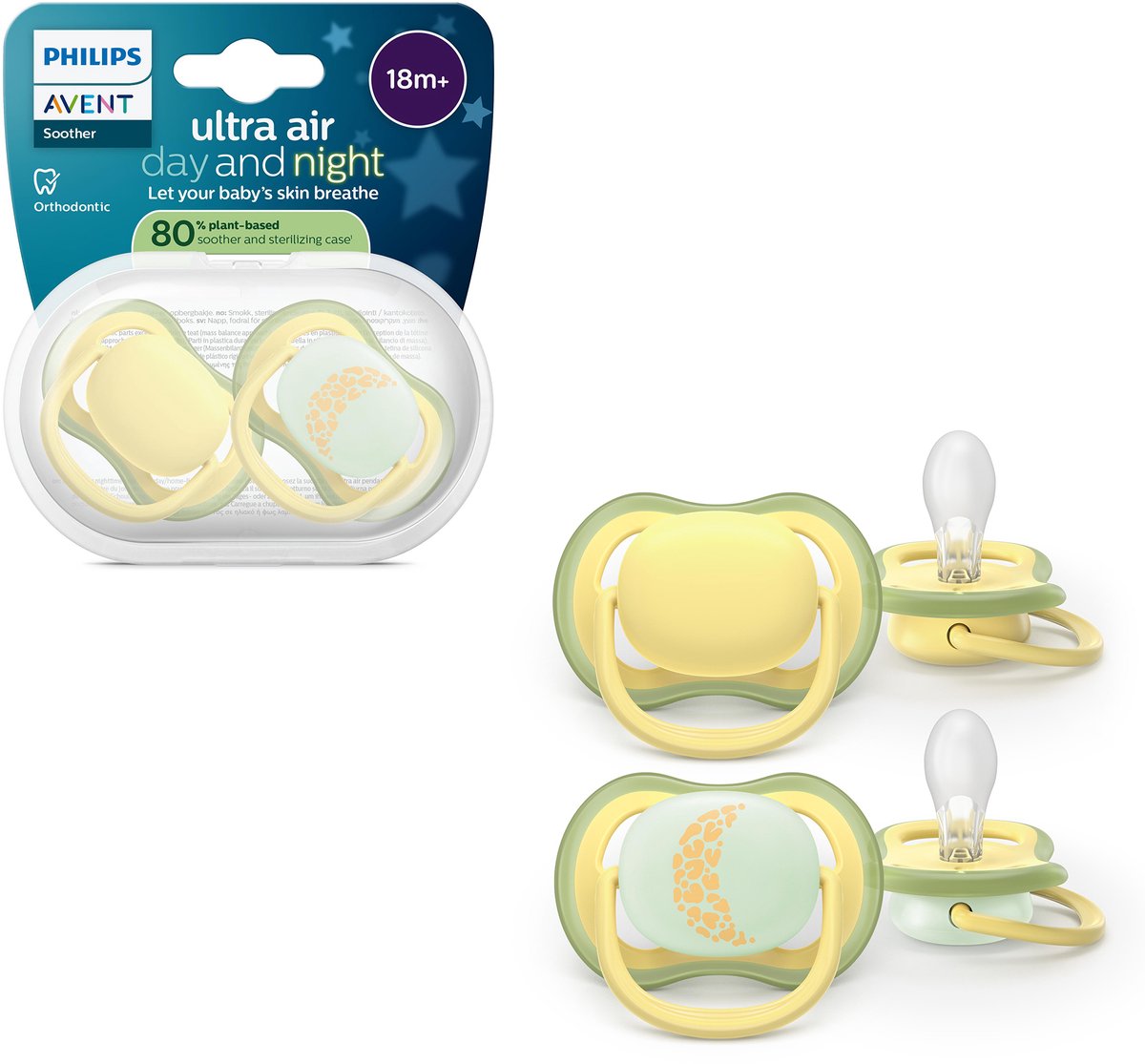 AVENT Fopspeen +18m Air - nacht/dag
