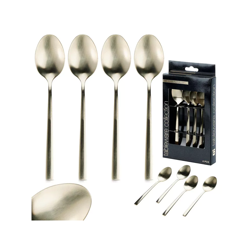 EH Set 4 theelepels - mat goud