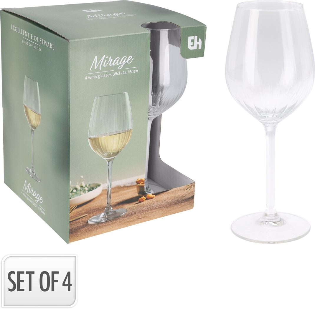MIRAGE Set 4 wijnglazen - 380ml