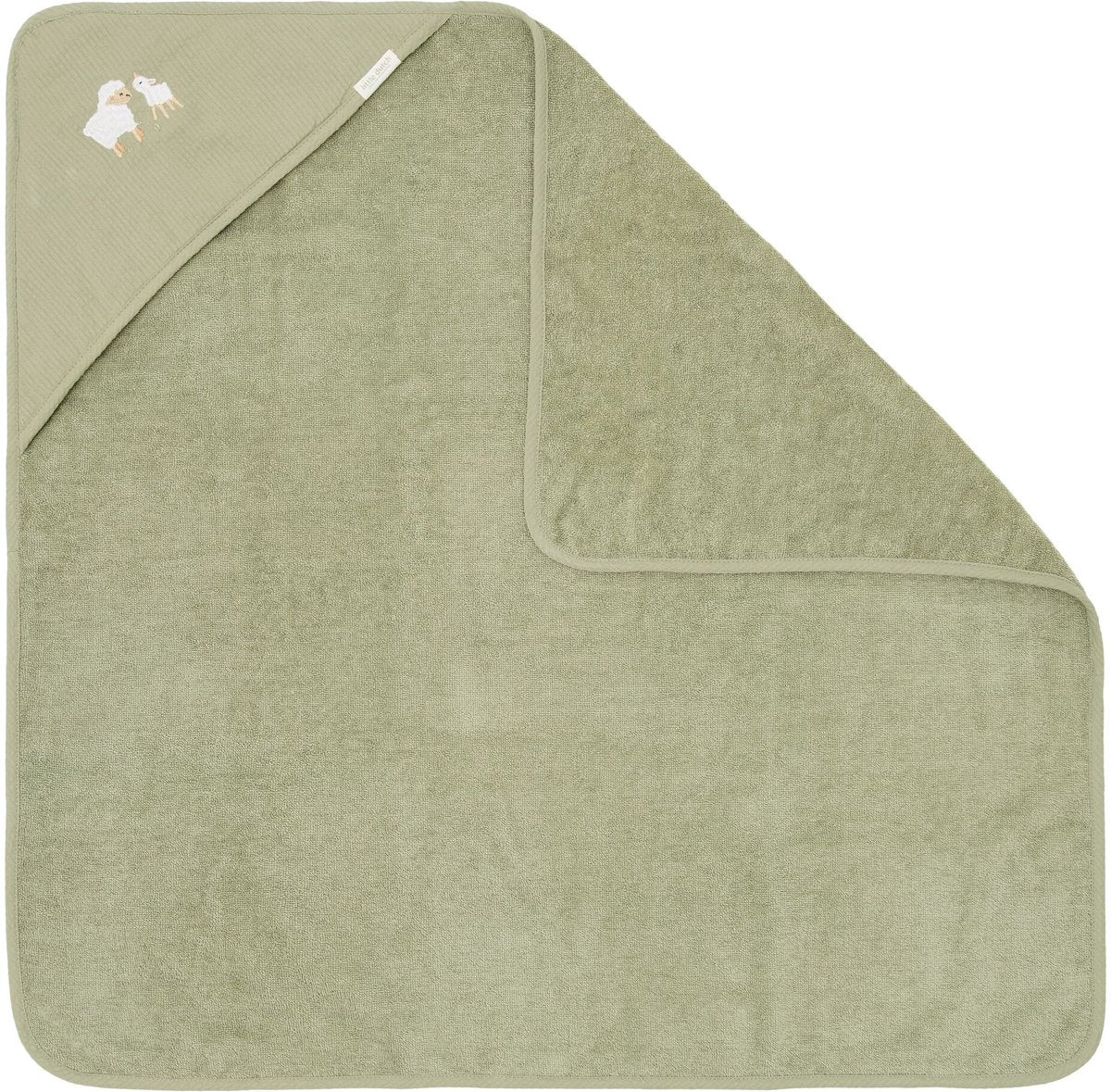 LITTLE DUTCH Badcape 100x100cm - Little Farm - groen