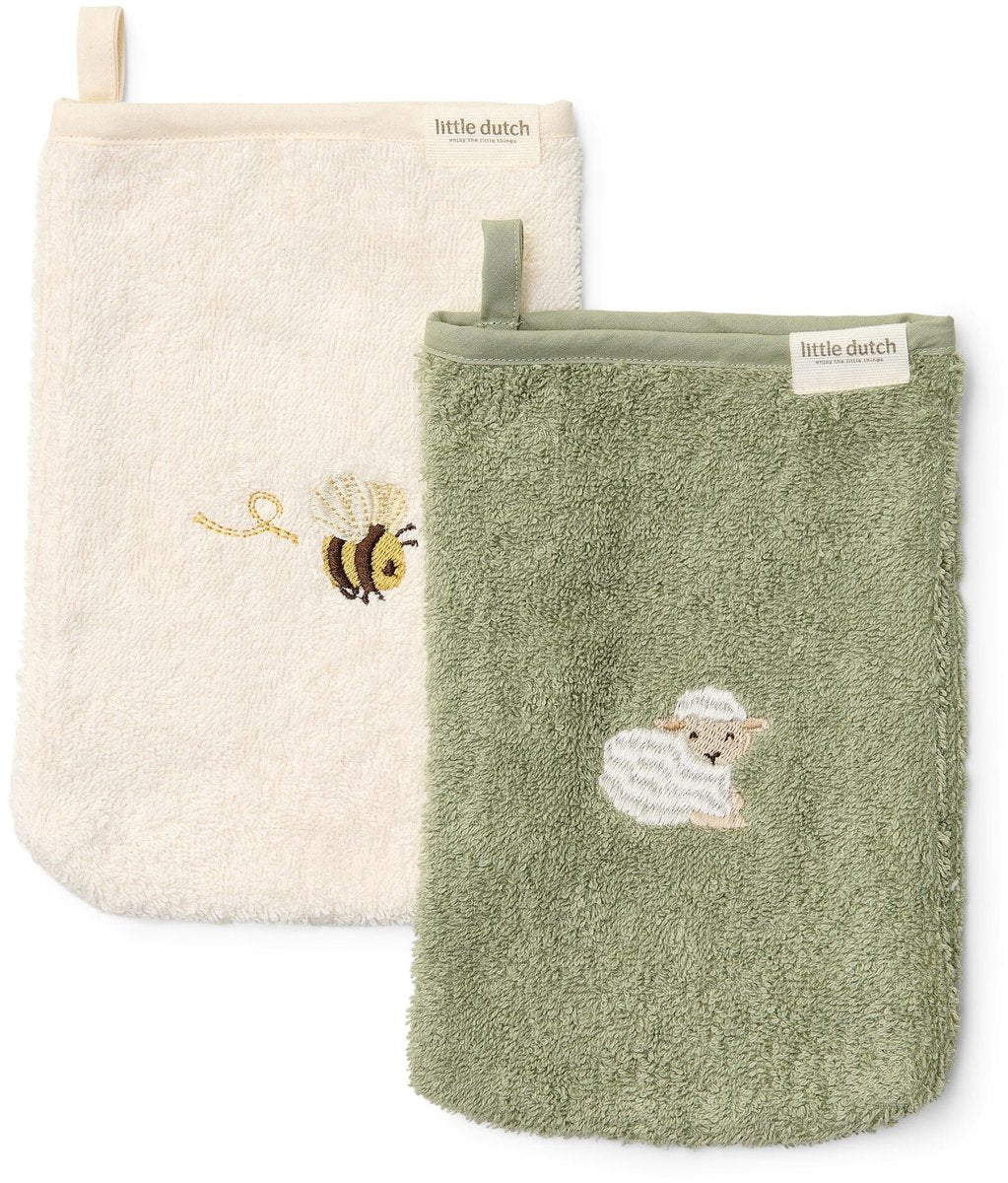 LITTLE DUTCH Washandjes set - Little Dutch - groen